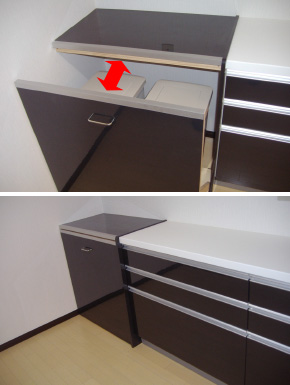 キッチンのリフォームの時「ゴミ箱」の置き場所に困ったのでキッチンと一体化