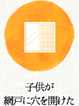 子供が網戸に穴を開けた